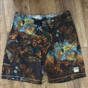 Hurley Men’s Abstract Board Shorts Excellent Condition Size‎ 38
